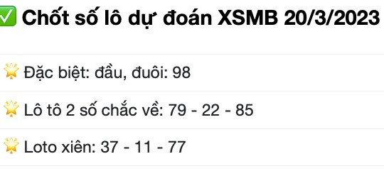 XSMB 20/3/2023 - SXMB - Xổ số miền Bắc ngày 20 tháng 3 - Kết quả xổ số hôm nay