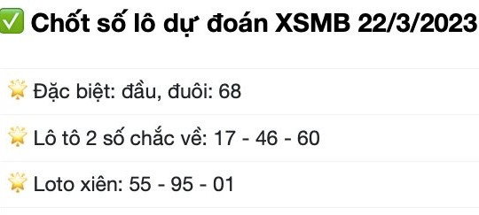 XSMB 22/3/2023 - SXMB - Xổ số miền Bắc ngày 22 tháng 3 - Kết quả xổ số hôm nay